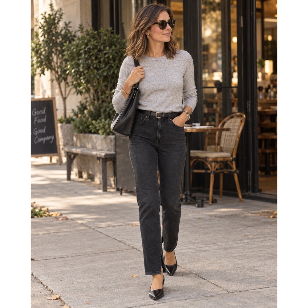 Reformation Liza Slit Hem Ultra High Rise Straight Long Jeans Black 26